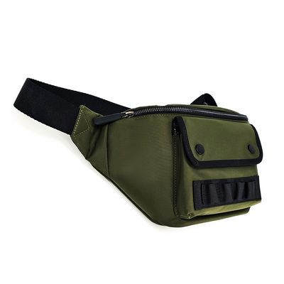 Green Color Fanny Hip Pack, Nylon Fanny Waist Bag Leggero