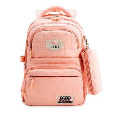 Sacchetti scolastici in incisione rosa zaino materiale in poliestere di nylon con custodia a matita