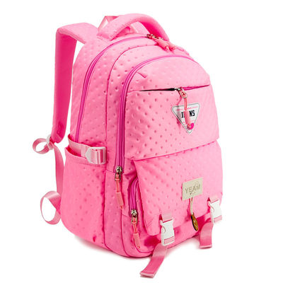 Zaino scolastico unisex rosa con due compartimenti principali