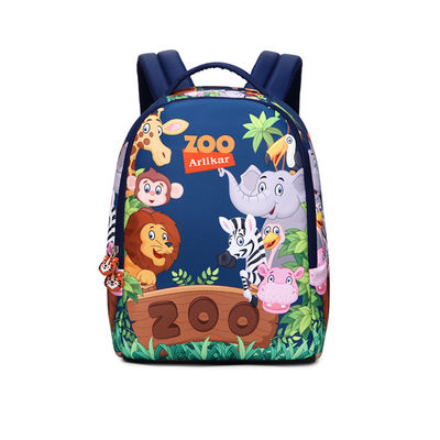 Zaino scolastico per bambini blu personalizzato con stampa Arlikar