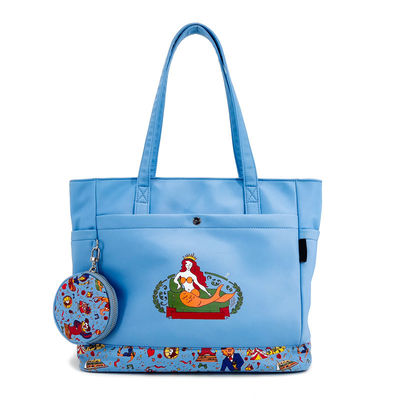 Canvas Tote Bag Sling Bag, Digtal Printing Blue Crossbody Bag con borsa da moneta