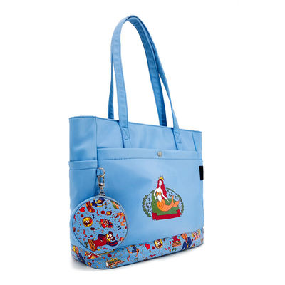 Canvas Tote Bag Sling Bag, Digtal Printing Blue Crossbody Bag con borsa da moneta