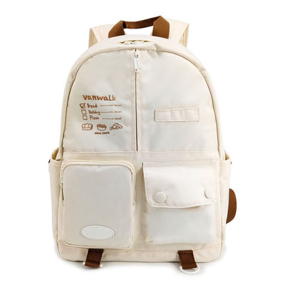 Borse da scuola di moda beige Zaino zaino stile casual taglia 16,5 pollici