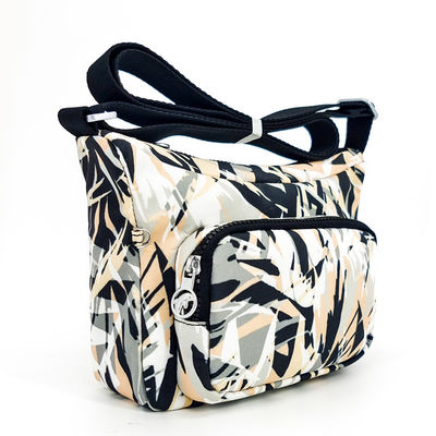 Compatto Sling Over Shoulder Bag con chiusura della cerniera con rivestimento in tessuto
