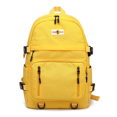 Zaino in nylon morbido giallo unisex con chiusura a zip