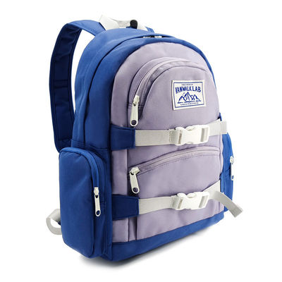 Sacchetto di pannolini di nylon morbido Zaino con 2 tasche esterne Colore blu
