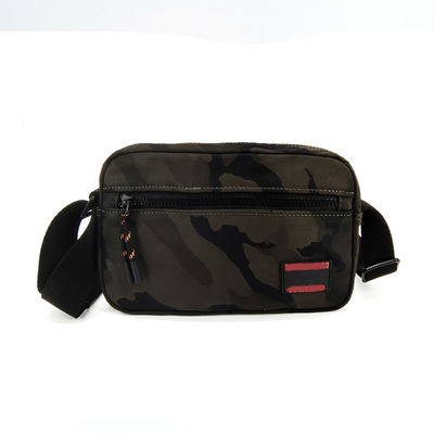 Borsa da spalla nera personalizzata, borsa da spalla a corpo crociato con cintura regolabile