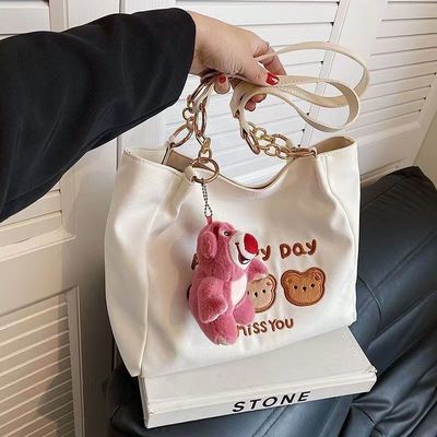 Medium Stile Crossbody Tote Bag Colore marrone con maniglie doppie