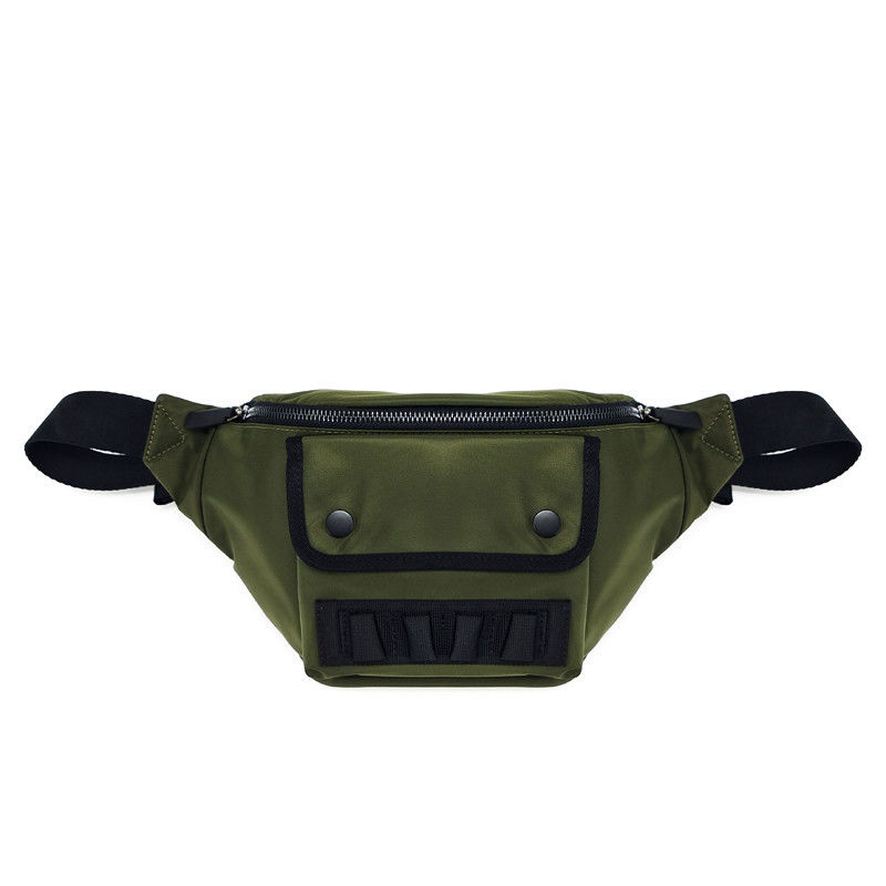 Green Color Fanny Hip Pack, Nylon Fanny Waist Bag Leggero
