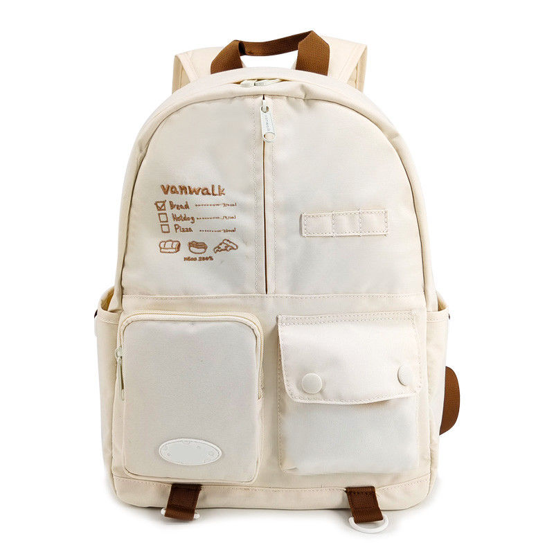 Borse da scuola di moda beige Zaino zaino stile casual taglia 16,5 pollici