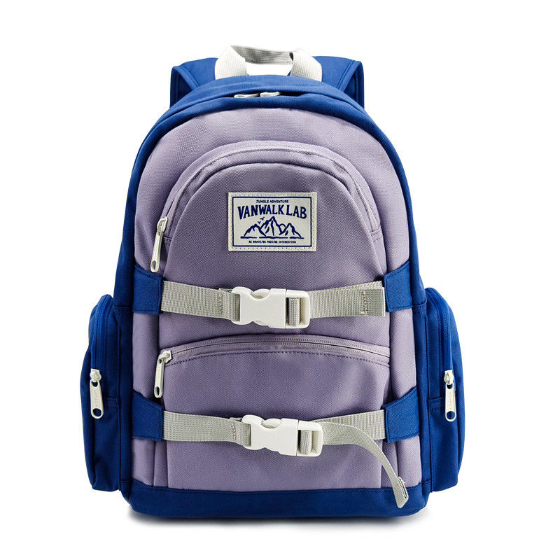 Sacchetto di pannolini di nylon morbido Zaino con 2 tasche esterne Colore blu